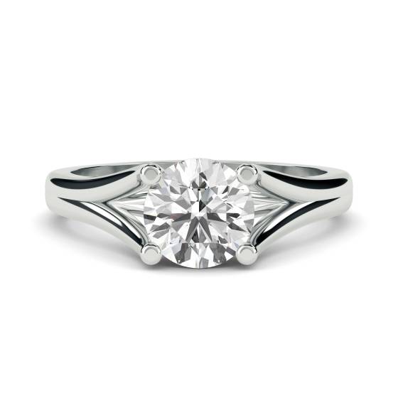 0.50ct VS1/G Natural Round Diamond Solitaire Ring in 18k White Gold