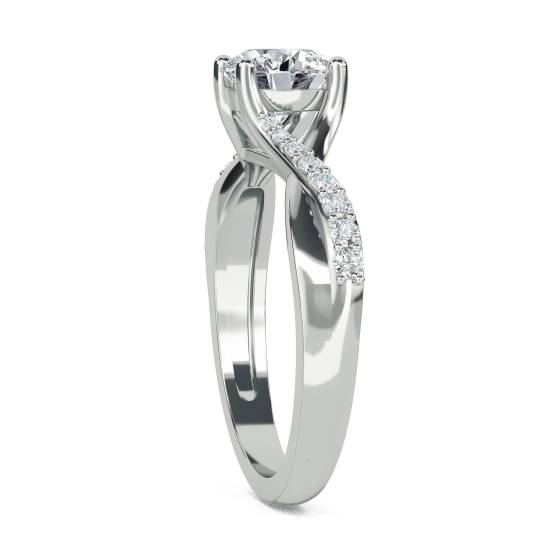Round Shoulder Set Diamond Engagement Ring