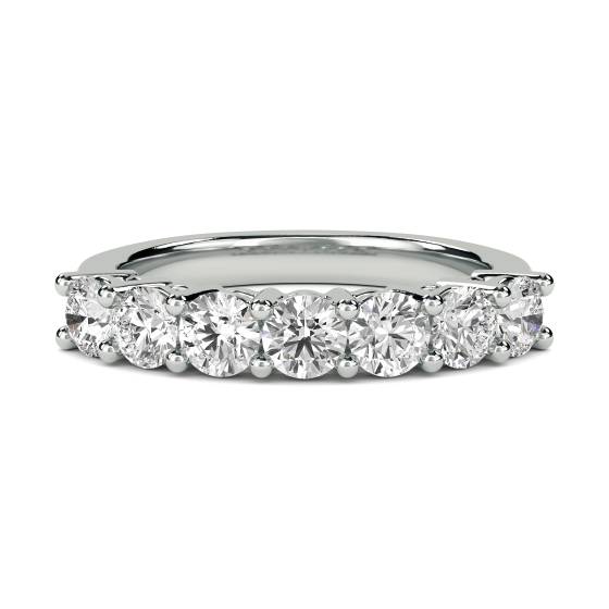 DHRZ0076 7 Stone Round Diamond Half Eternity Ring