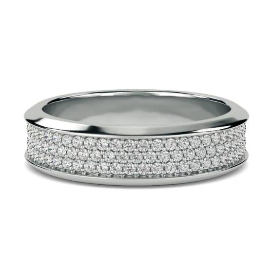 2.00ct VVS/E-F Three Row Round Lab Grown Full Eternity Ring