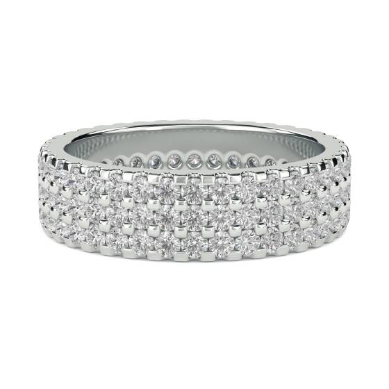 Three Row Round Diamond Full Eternity Ring
