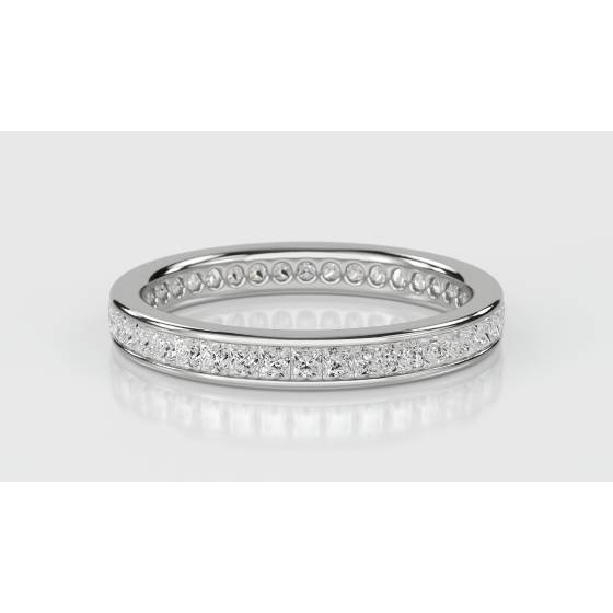 0.75ct VS/E-F Princess Natural Diamond Eternity Ring