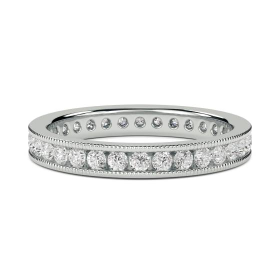 0.50ct VVS1/E-F 3mm Elegant Natural Round Diamond Full Eternity Ring in 18k White Gold