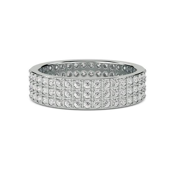 1.00ct SI/F-G Natural Round Diamond Full Eternity Ring in 18k White Gold