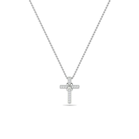 Unique Round Diamond Cross Pendant