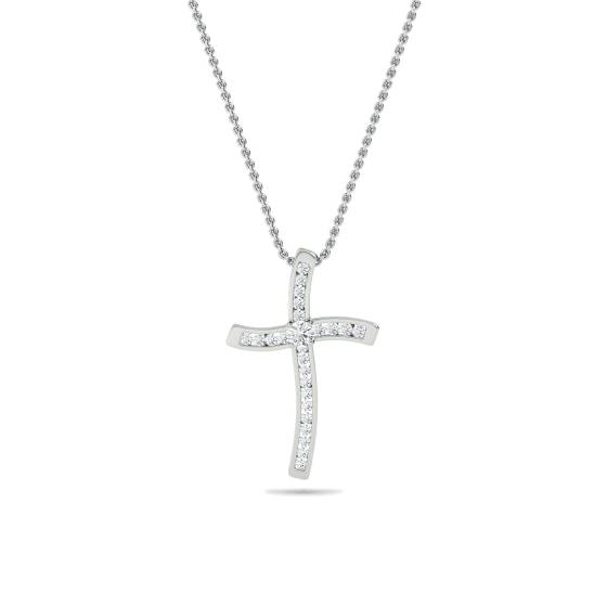 0.75ct VS/F-G Natural Diamond Cross Pendant