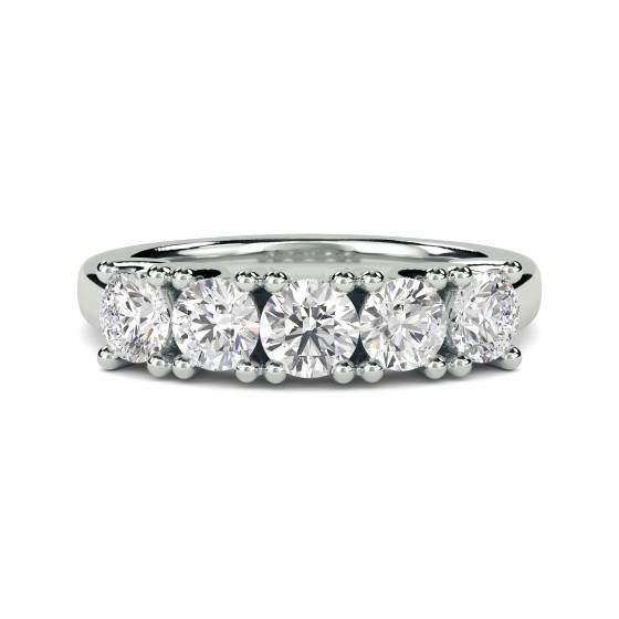ER060 5 Stone Round Diamond Half Eternity Ring