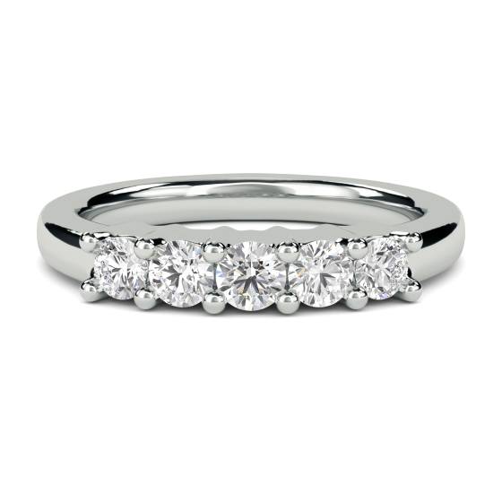 ER128 5 Stone Round Diamond Half Eternity Ring