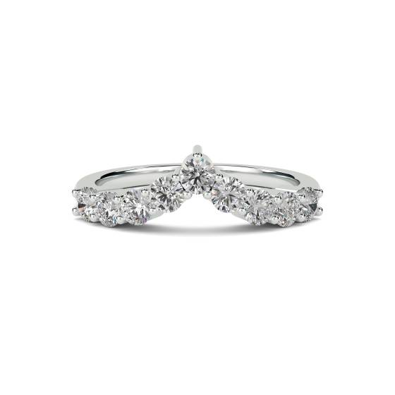 Classic Round Diamond Wishbone Eternity Ring