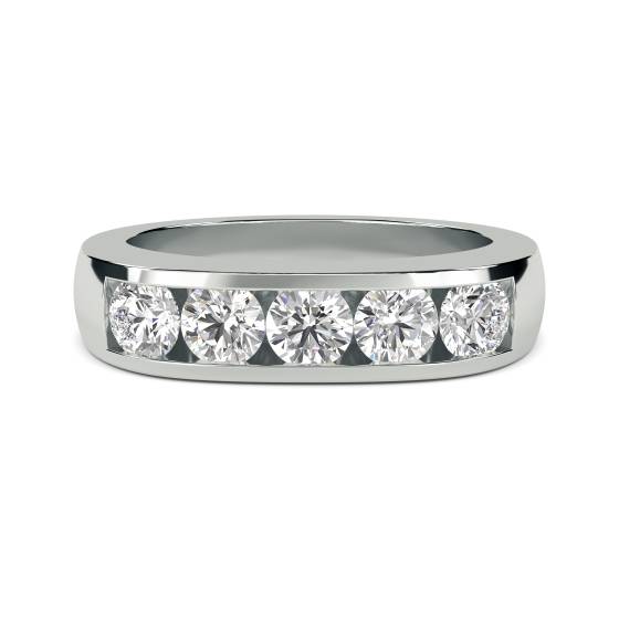 DHHET106 5 Stone Round Diamond Half Eternity Ring