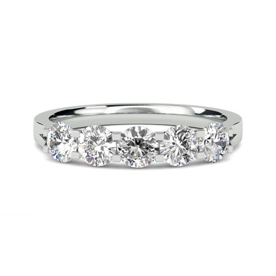 DHHET213 5 Stone Round Diamond Half Eternity Ring