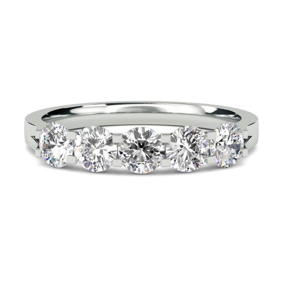 DHHET213 5 Stone Round Diamond Half Eternity Ring