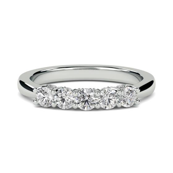 0.50ct VS/E-F Natural Round Diamond Eternity Ring in Platinum