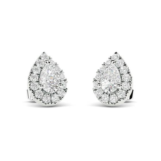 Round Diamond Cluster Earrings