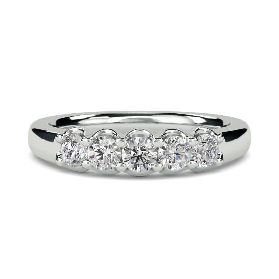 0.50ct VS/E-F Natural Round Diamond Eternity Ring in Platinum