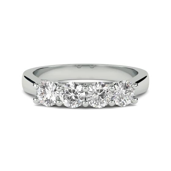 DHMT04007 Four Stone Round Diamond Half Eternity Ring