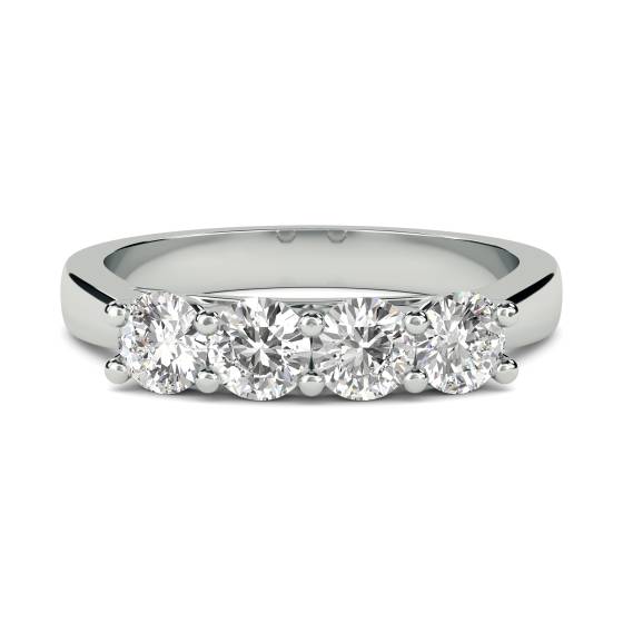 DHMT04007 Four Stone Round Diamond Half Eternity Ring