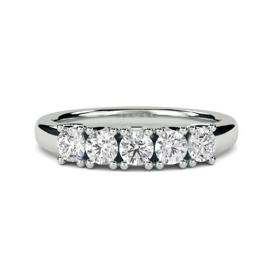 DHMT05081 5 Stone Round Diamond Half Eternity Ring