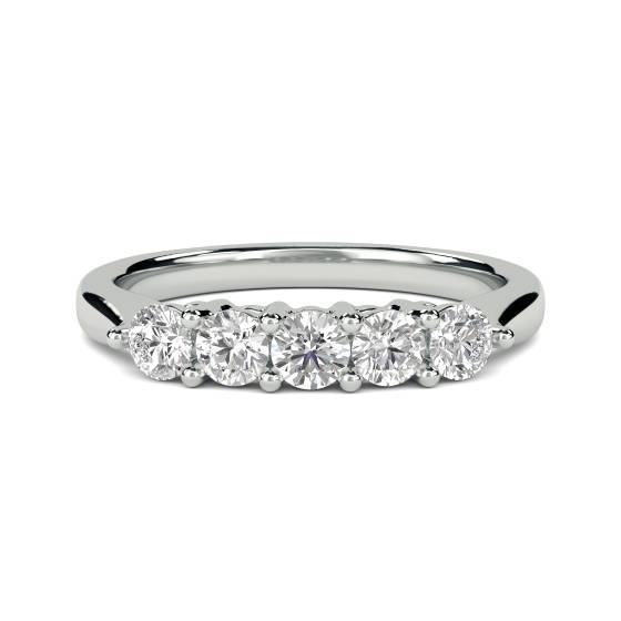 DHMT05112 5 Stone Round Diamond Half Eternity Ring