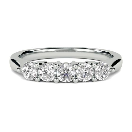 DHMT05112 5 Stone Round Diamond Half Eternity Ring