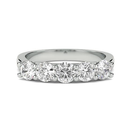 DHMT05126 5 Stone Round Diamond Half Eternity Ring