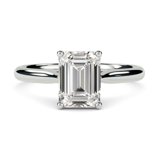 Heart Cross Over Emerald Diamond Engagement Ring