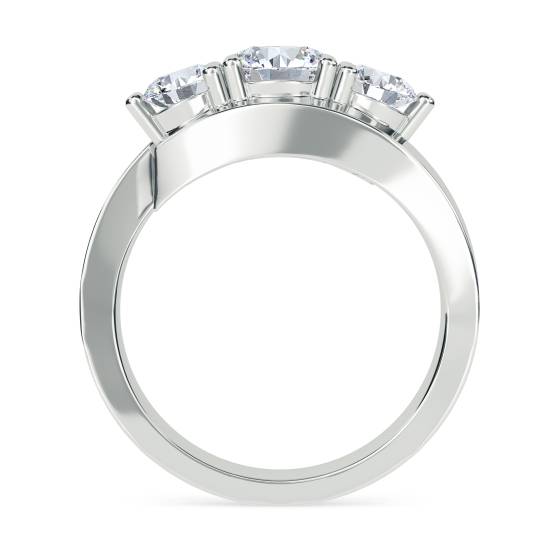 Modern Round Diamond Trilogy Ring