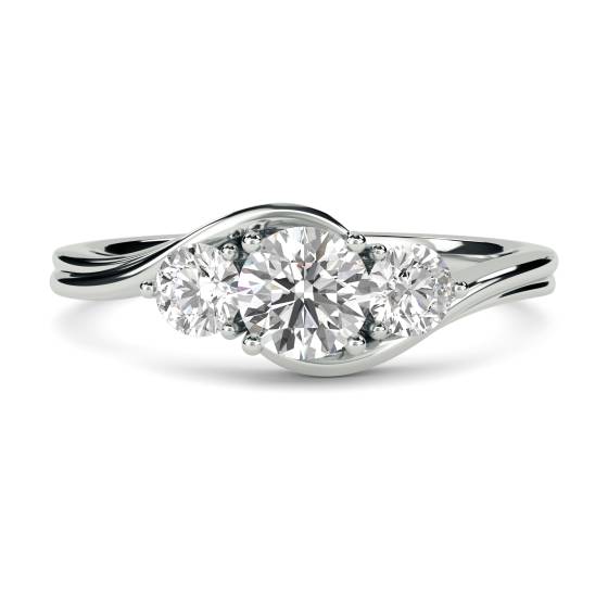 0.35ct Unique Round Diamond Trilogy Ring