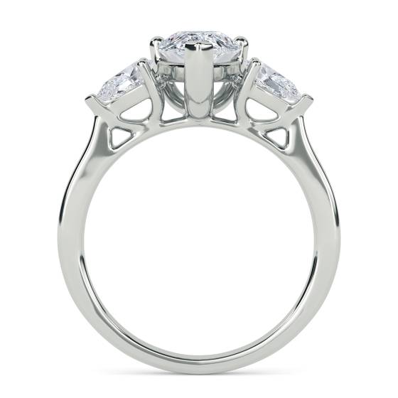 Elegant Pear Diamond Trilogy Ring