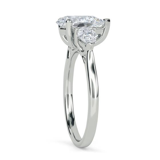 Elegant Pear Diamond Trilogy Ring