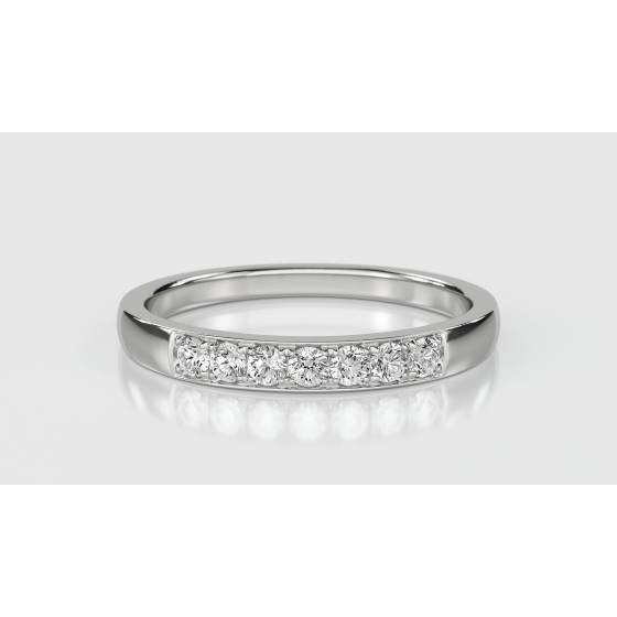 0.15ct VS/E-F Natural Round Diamond Eternity Ring in 18k White Gold