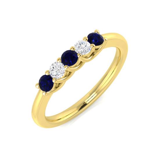 0.40ct Blue Sapphire and Diamond Eternity Ring