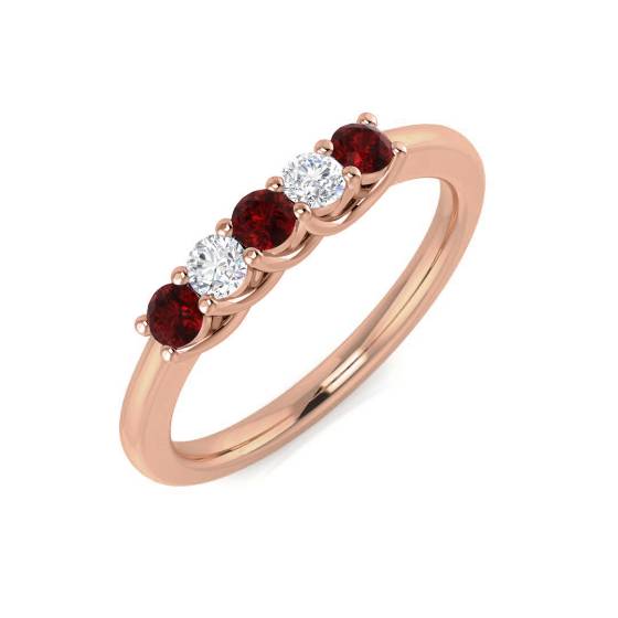 0.40ct Red Ruby and Diamond Eternity Ring