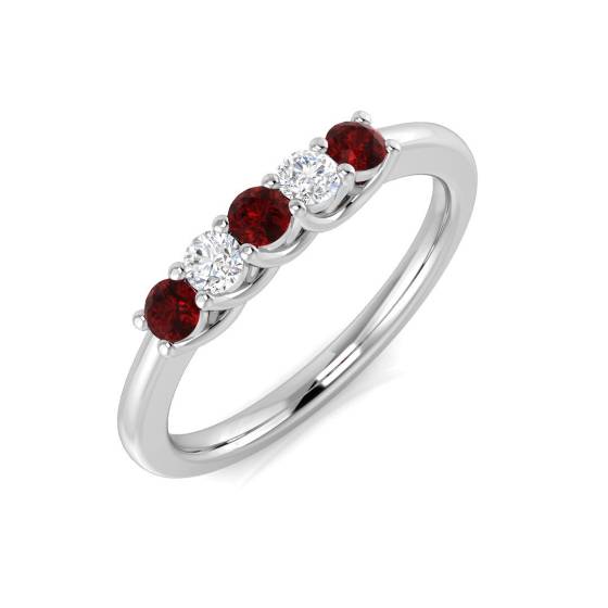 0.40ct Red Ruby and Diamond Eternity Ring