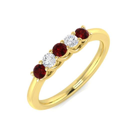 0.40ct Red Ruby and Diamond Eternity Ring