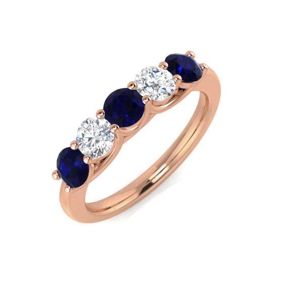 1.10ct Blue Sapphire and Diamond Eternity Ring