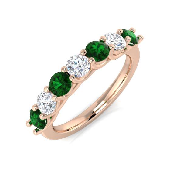 0.50ct Green Emerald and Diamond Eternity Ring