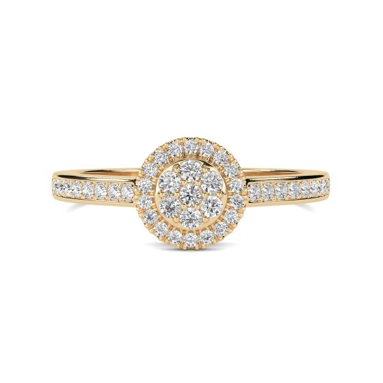 Elegant Round Diamond Halo Cluster Ring