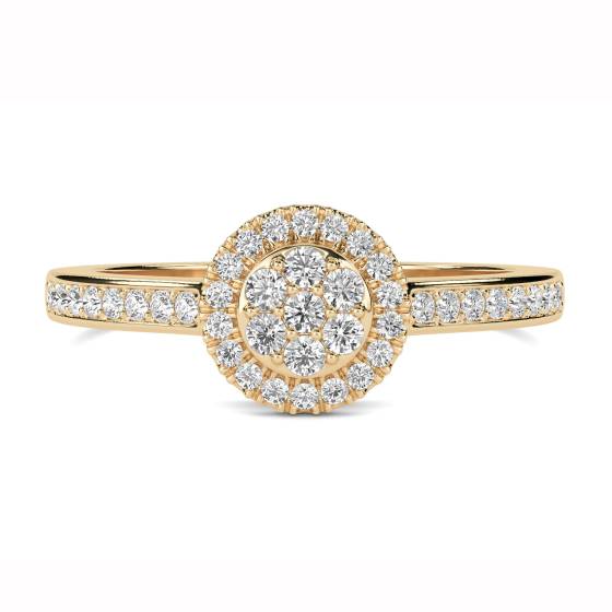 Elegant Round Diamond Halo Cluster Ring