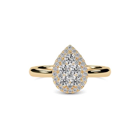 Elegant Round Diamond Halo Cluster Ring
