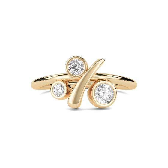 Unique Round Diamond Bezel Set Bubble Designer Dress Ring