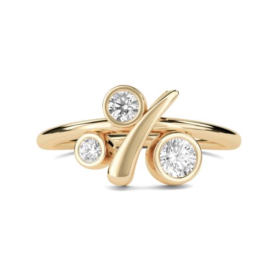 Unique Round Diamond Bezel Set Bubble Designer Dress Ring