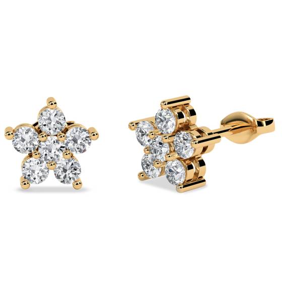Classic Round Diamond Cluster Earrings