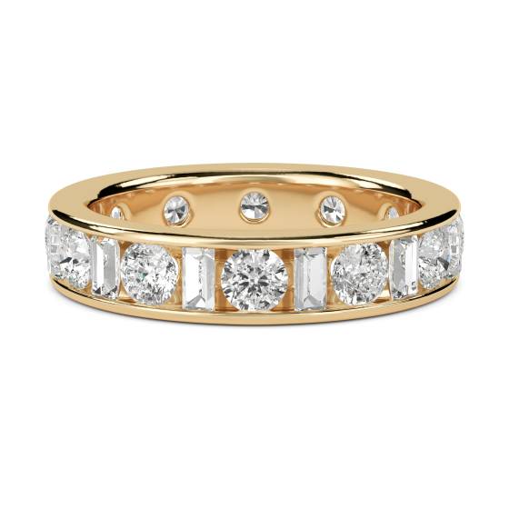 Round and Baguette Diamond Full Eternity Ring