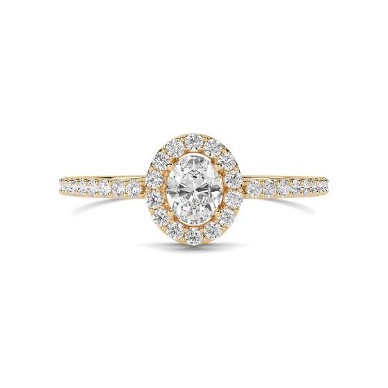 Oval Shoulder Set Ring With Matching Band