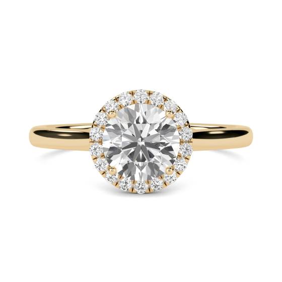 Round Diamond Single Halo Ring