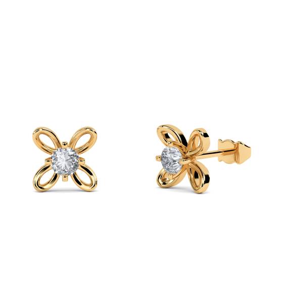 Round Flower Diamond Designer Earrings