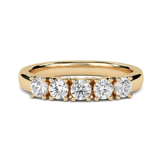 DHDOMHET137 5 Stone Round Diamond Half Eternity Ring