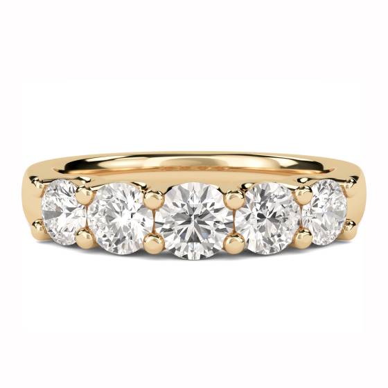 DHDOMHET20185 5 Stone Round Diamond Half Eternity Ring