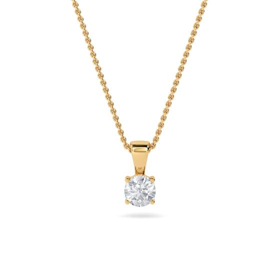 Traditional Round Diamond Solitaire Pendant